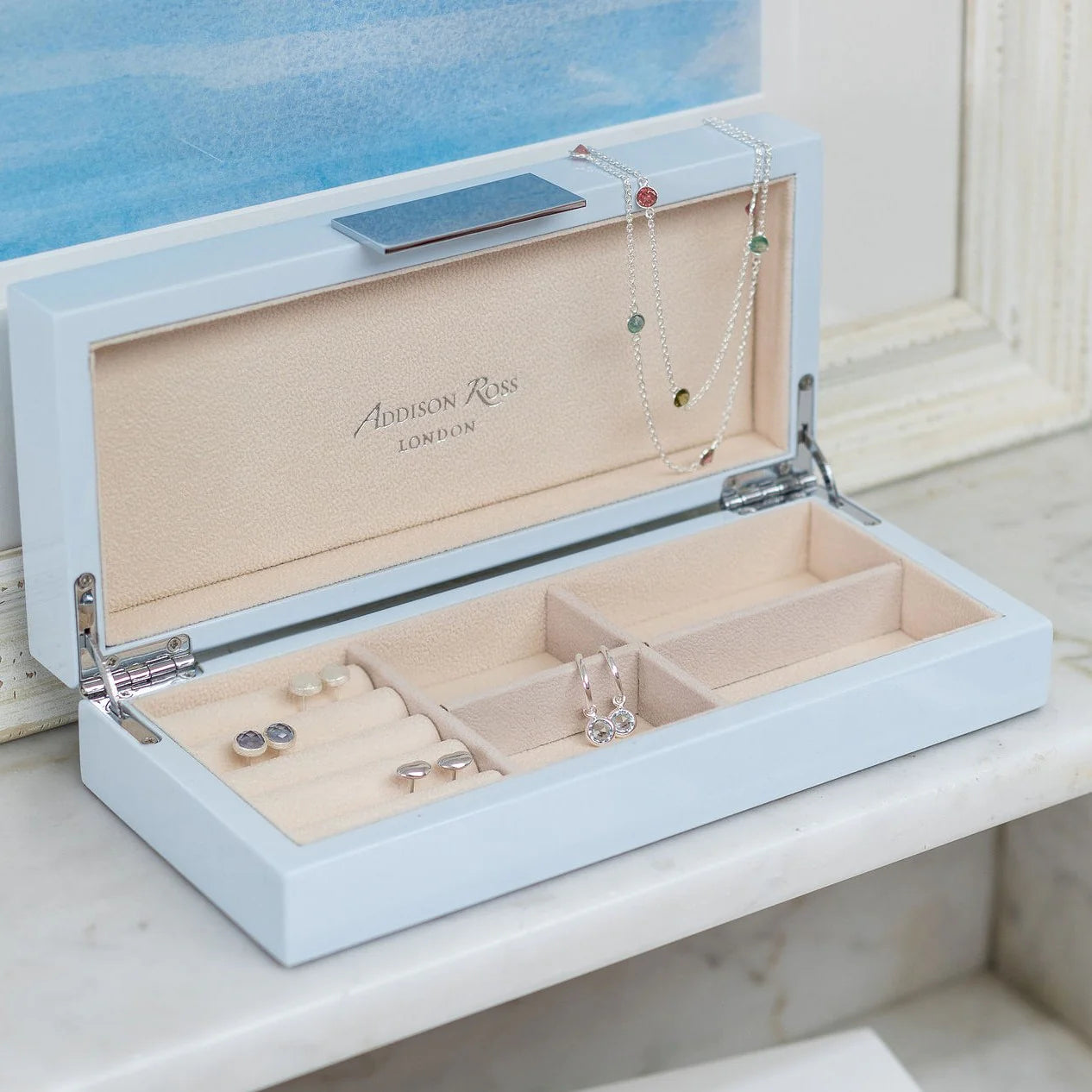 Powder Blue & Silver Box 4 x 9