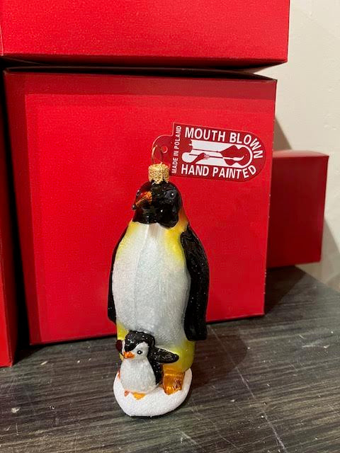 Emperor Penguin with Baby Ornament