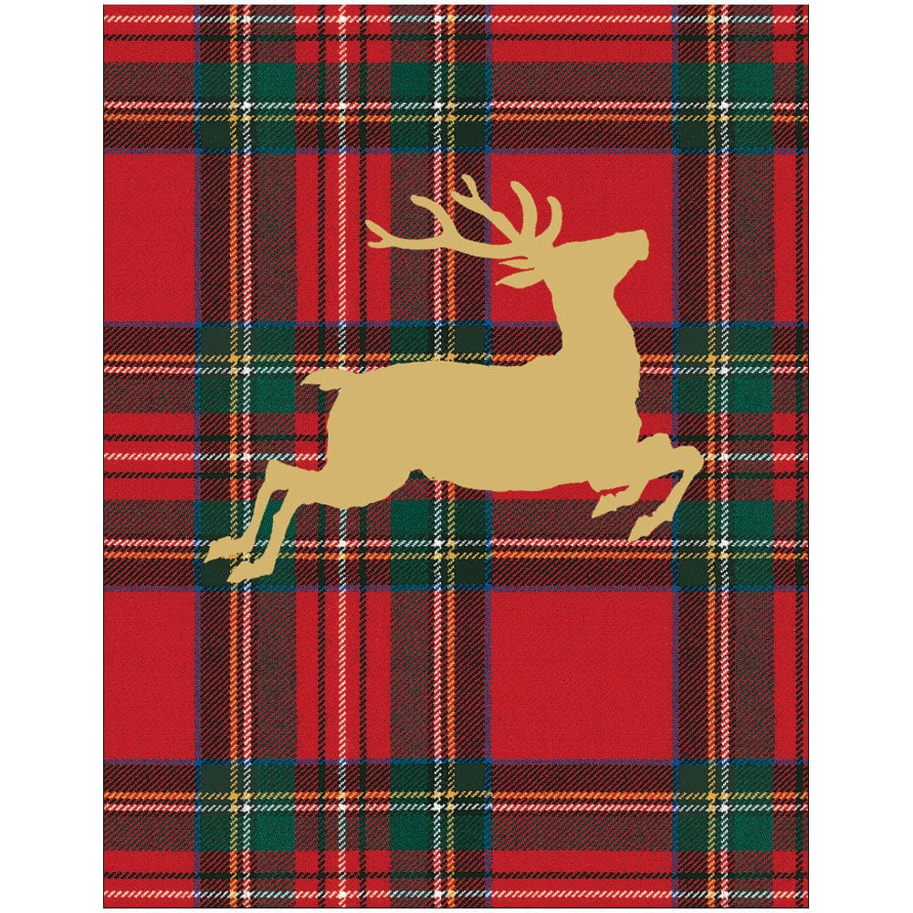 Royal Plaid Reindeer Foil Enclosure Cards & Envelopes - includes 4 Enclosure Cards & Envelopes