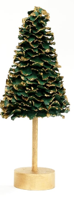 12" Coco Tree in Green with Gold