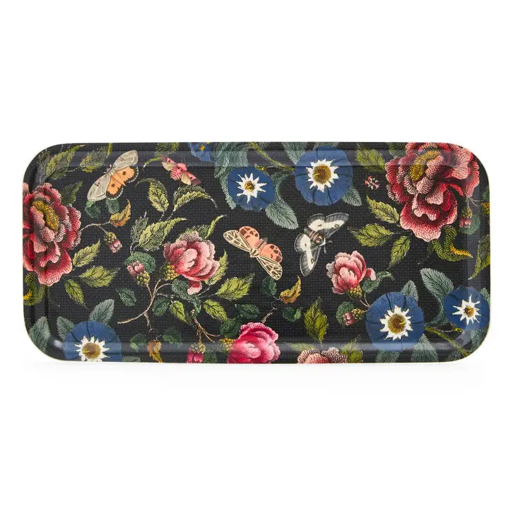 Creatures of Curiosity Rectangular Birch Serving Tray (Dark Floral)