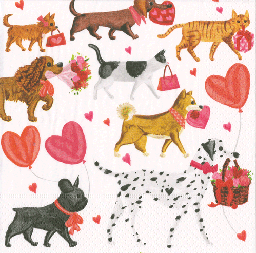 Valentine Parade Cocktail Napkin
