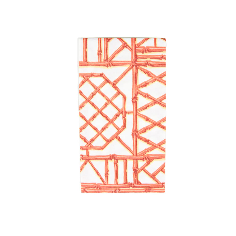Guest Towel Bamboo Screen Coral Linen