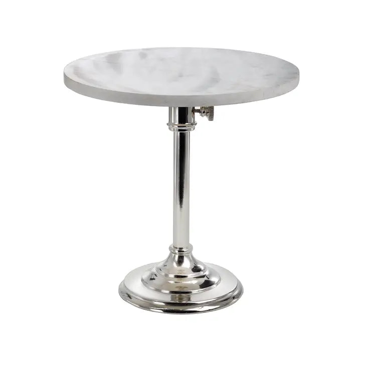 Marble & Nickel Adjustable Cake Plate 12"