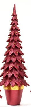 17" Tannenbaum Cone Magenta & Gold