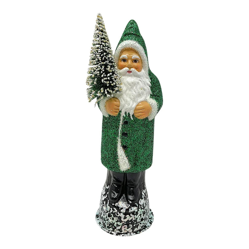 Green Glitter Santa