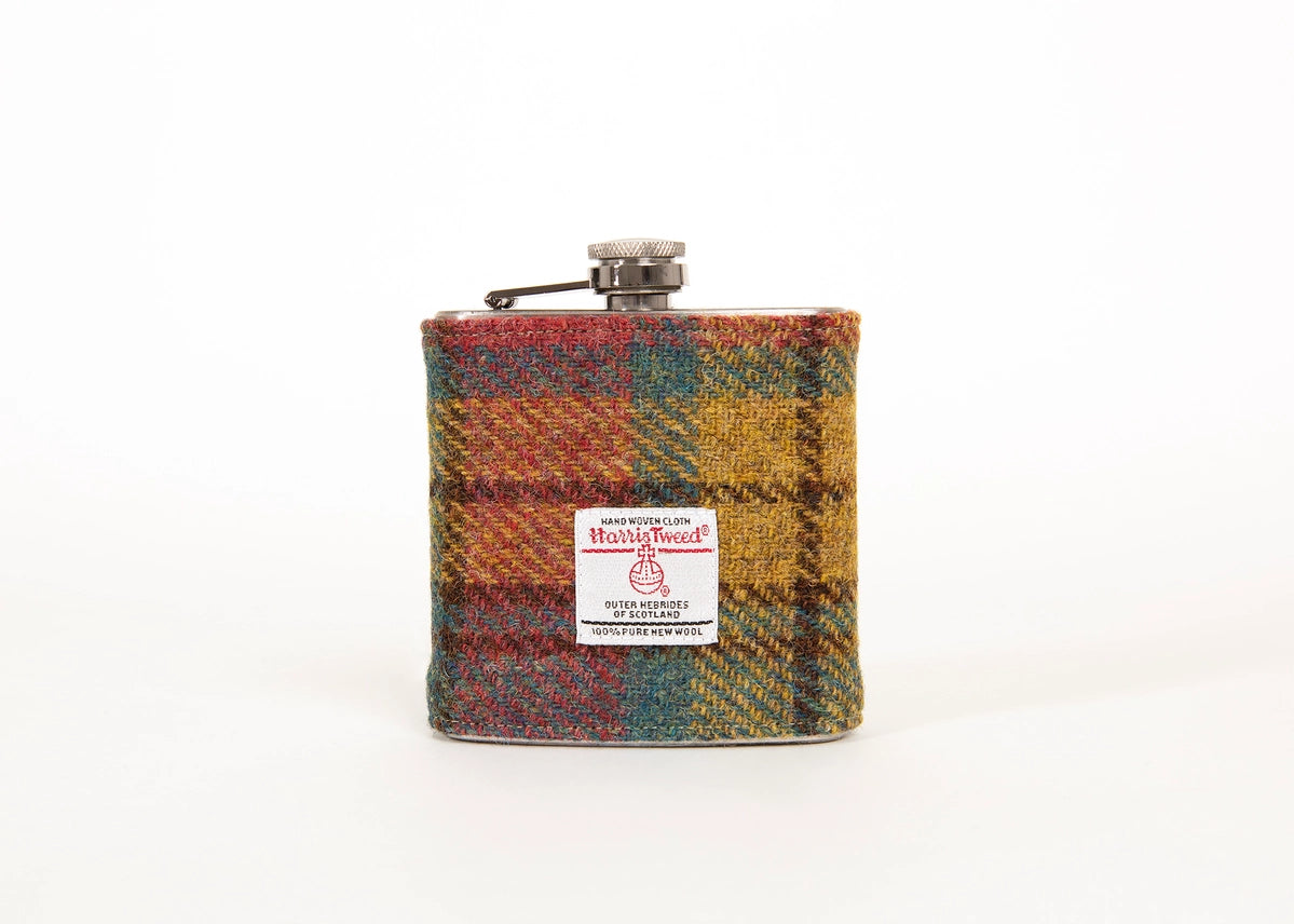 Harris Tweed Hip Flask - Autumn Colours - HT32