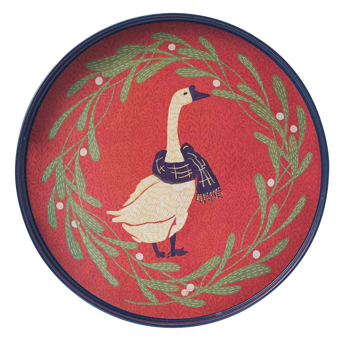 Goose 15 inch Round Lacquer tray