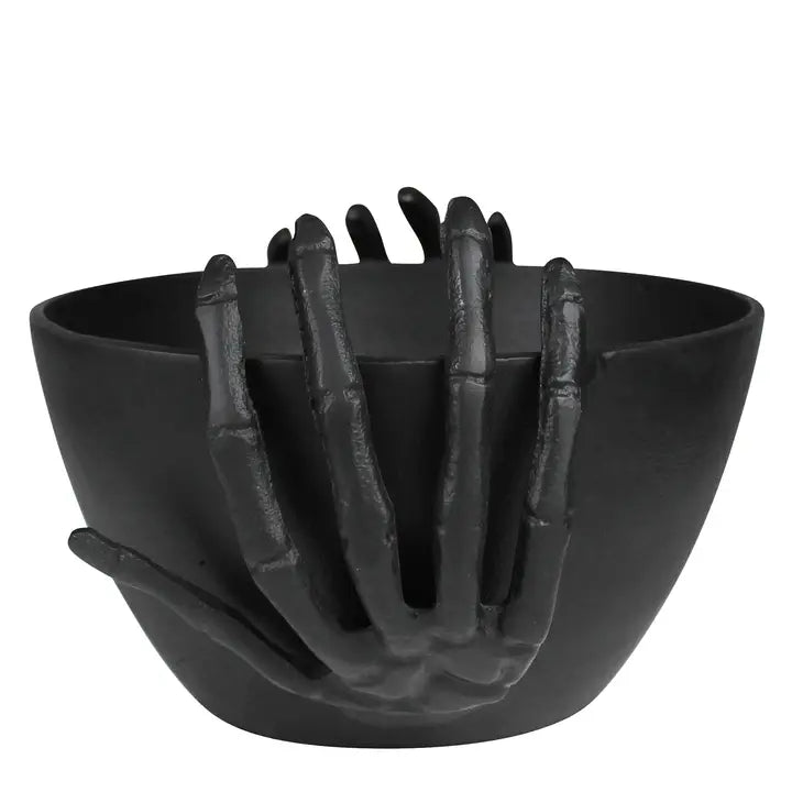 Bowl with Skeleton Hands, Black