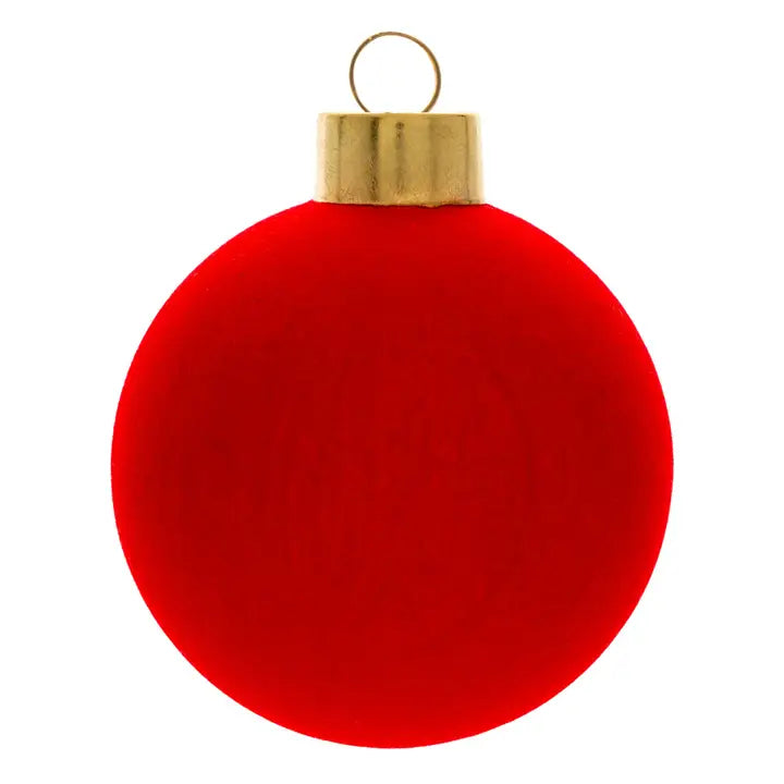 Red Felted Ball Glass Ornament