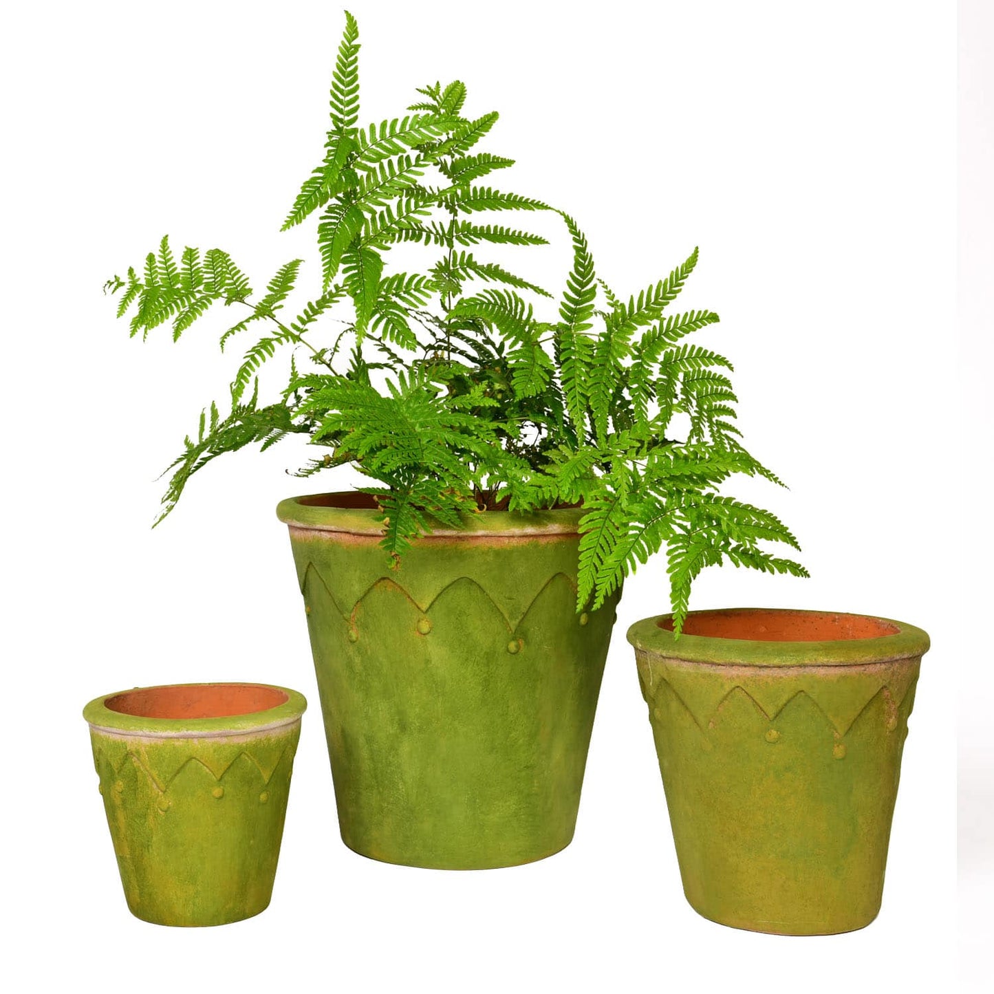 Small Aged Harlequin Planter 6"D 6"H