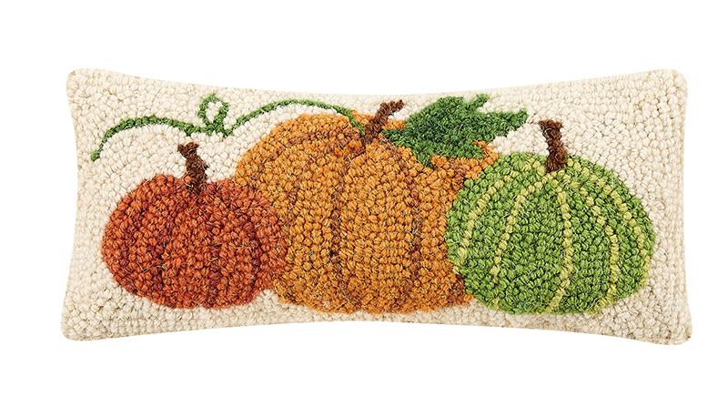 Pumpkins Hook Pillow 12'' x 5''