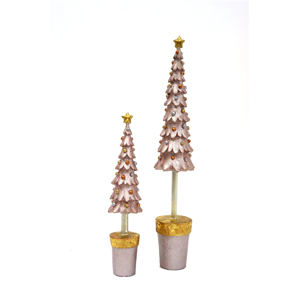 13"Plain Scalloped Topiary Tree w/ Star (Rosemist)