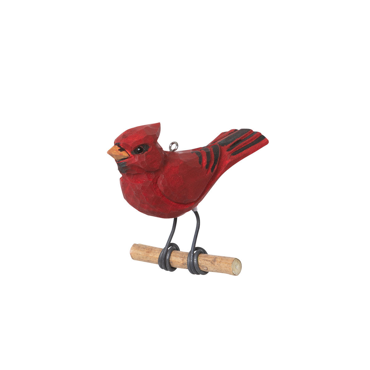 Cardinal Ornament Hand Carved