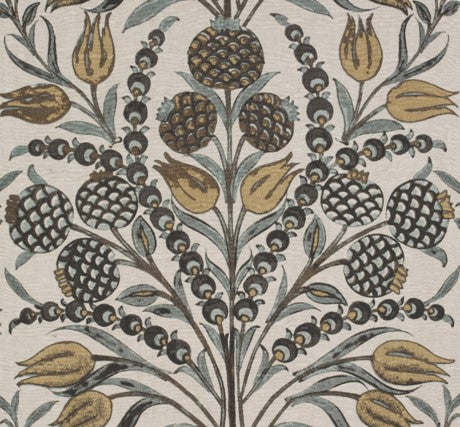 Thibaut Fabric-Corneila Gold and Grey Fabric