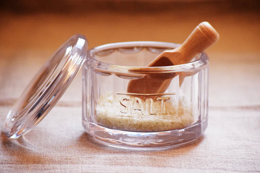 Salt Pot w/ wooden scoop