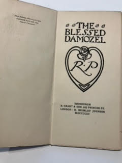 The Blessed Damozel, My Sister's Sleep etc.