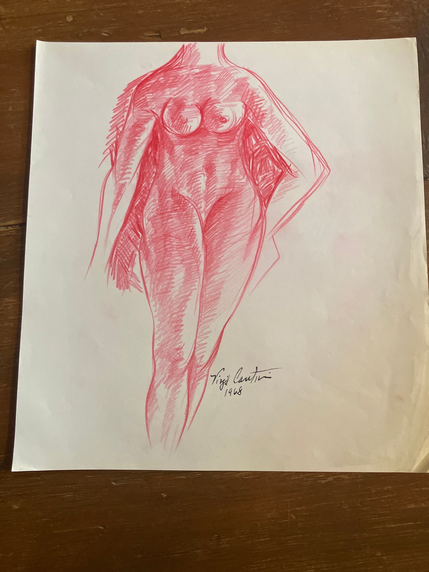 Woman in Red Pencil