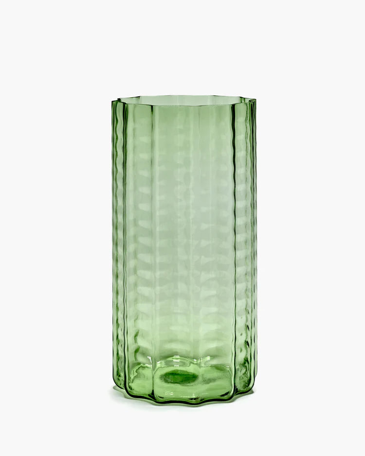 Green Transparent Waves Vase 03