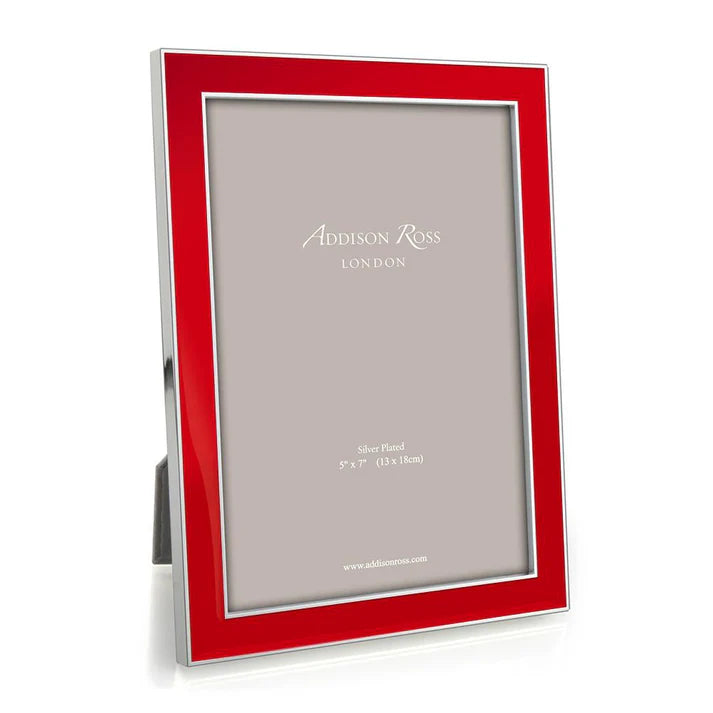 Red Enamel & Silver Frame 5 x 7