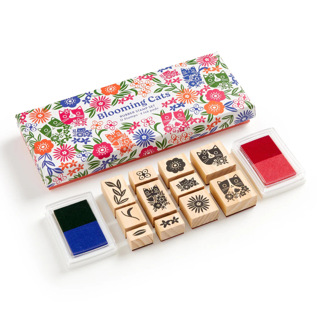 Blooming Cats Rubber Stamps