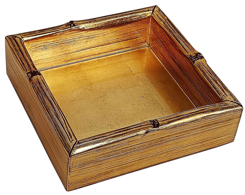 Gold Leaf Bamboo Edge Lacquer Cocktail Holder