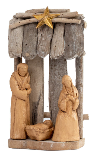 8" Driftwood Holy Family Scene