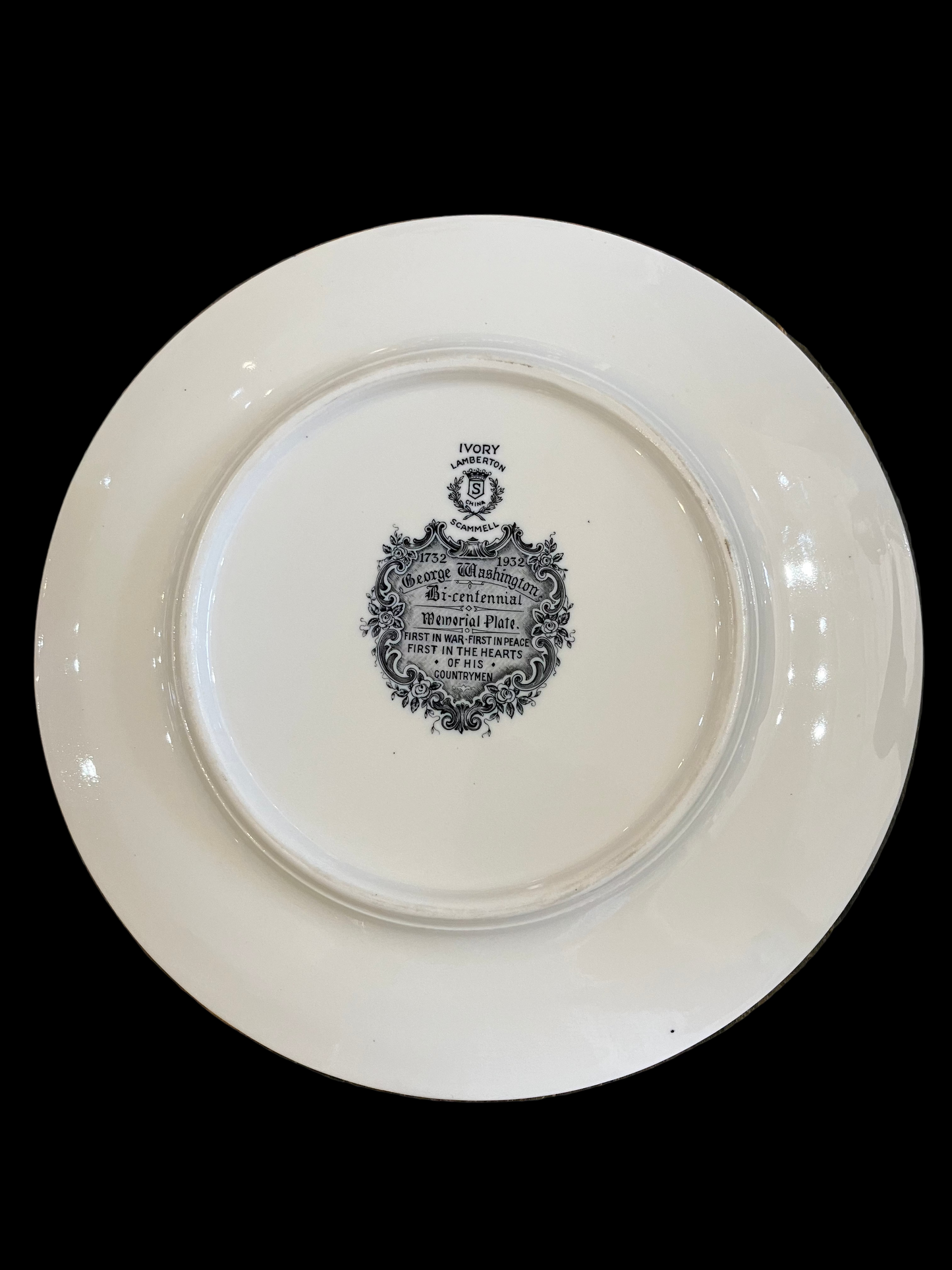 George Washington Bicentennial Memorial Plate — 1932