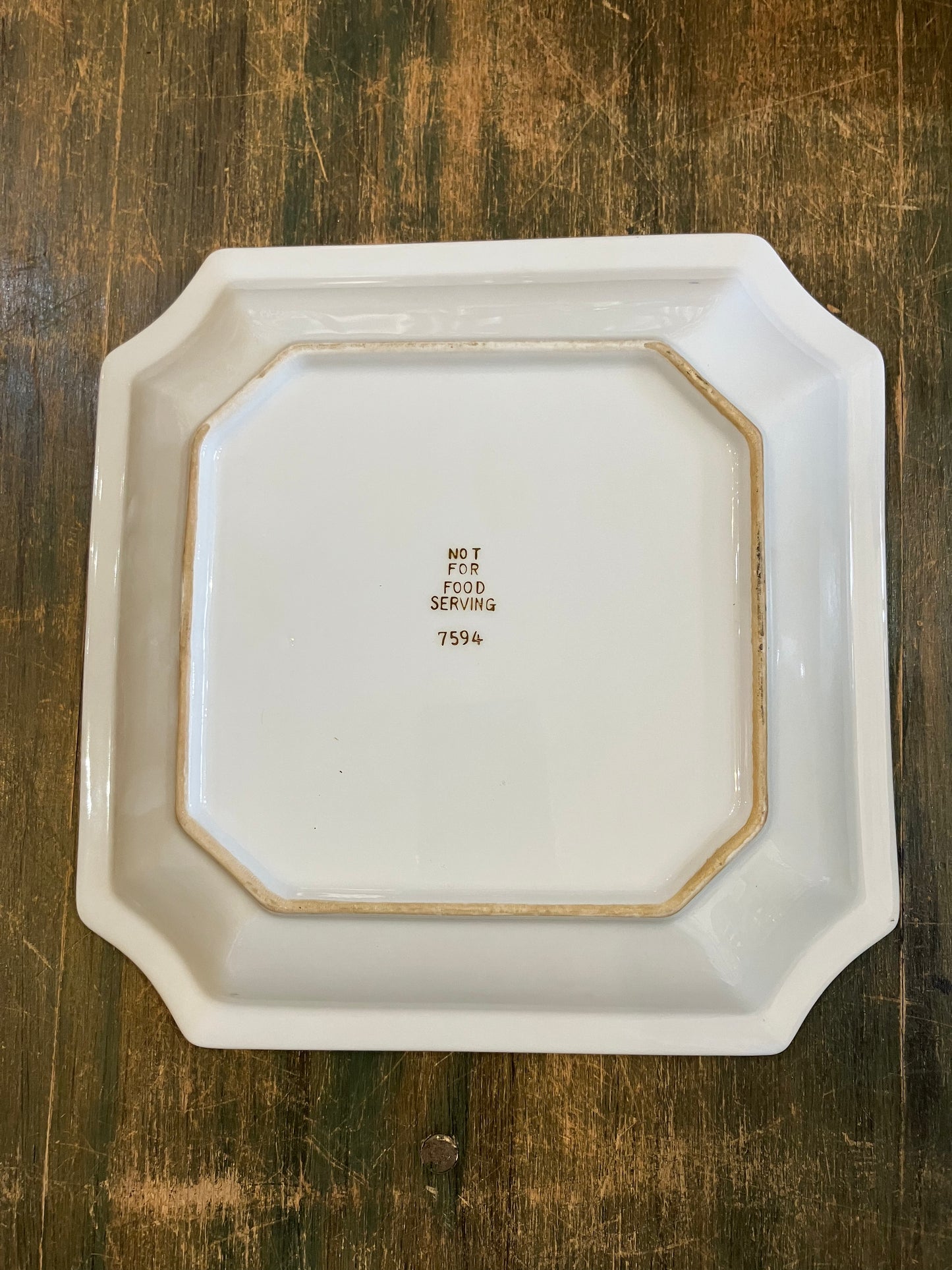 Vintage Square Dish with Eagle