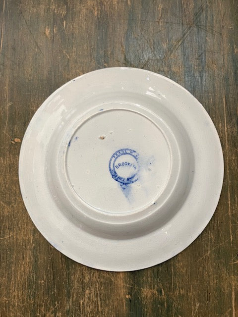 Blue and White Staffordshire Plate-Brookeya
