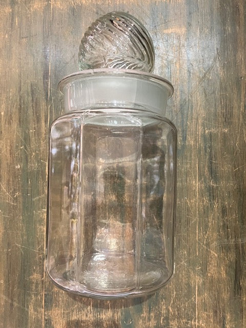 Antique Glass Lidded Store Jar