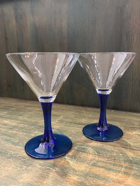 Pair of Colbolt Stem Martini Glasses