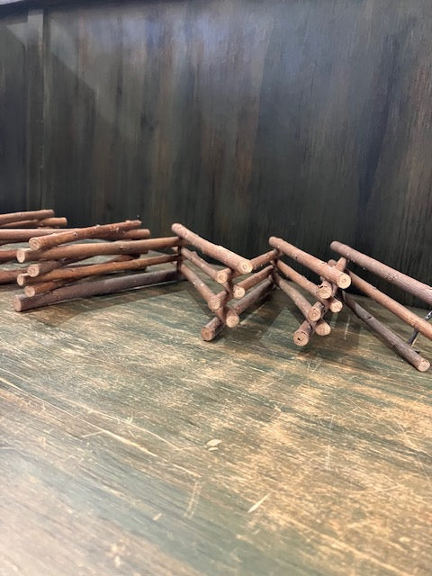 Vintage Log Christmas Fence