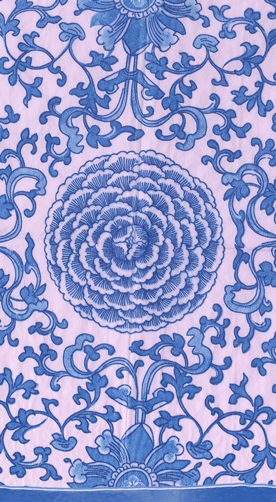 Indigo Garden Blue Pink Guest Towel