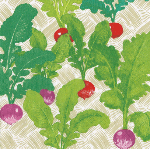 Cocktail Napkin Radish Patch