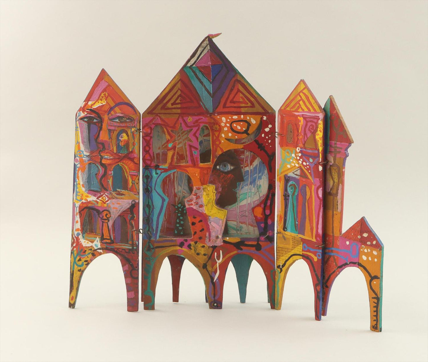 Outsider Art Triptych Shadowbox