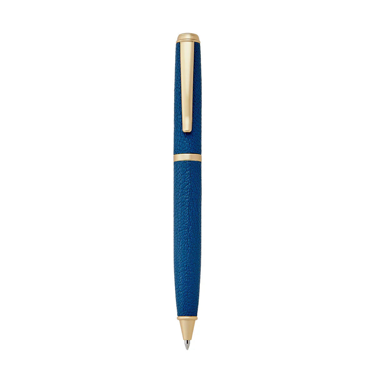 Leather Wrapped Pen Mariton Blue Goatskin