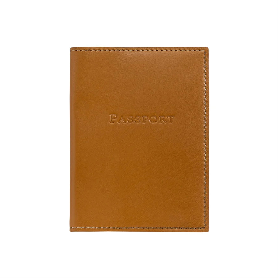 Passport Cover British Tan Traditional Leather