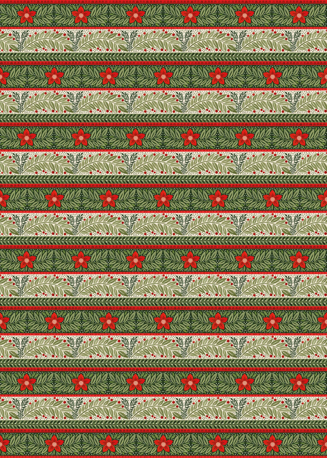 Christmas Floral Roll Wrap