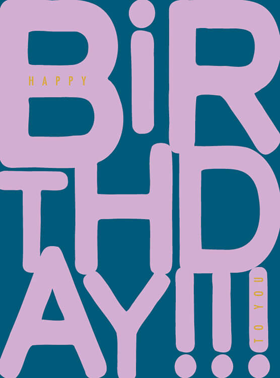 Pink Letters Birthday Greeting Card