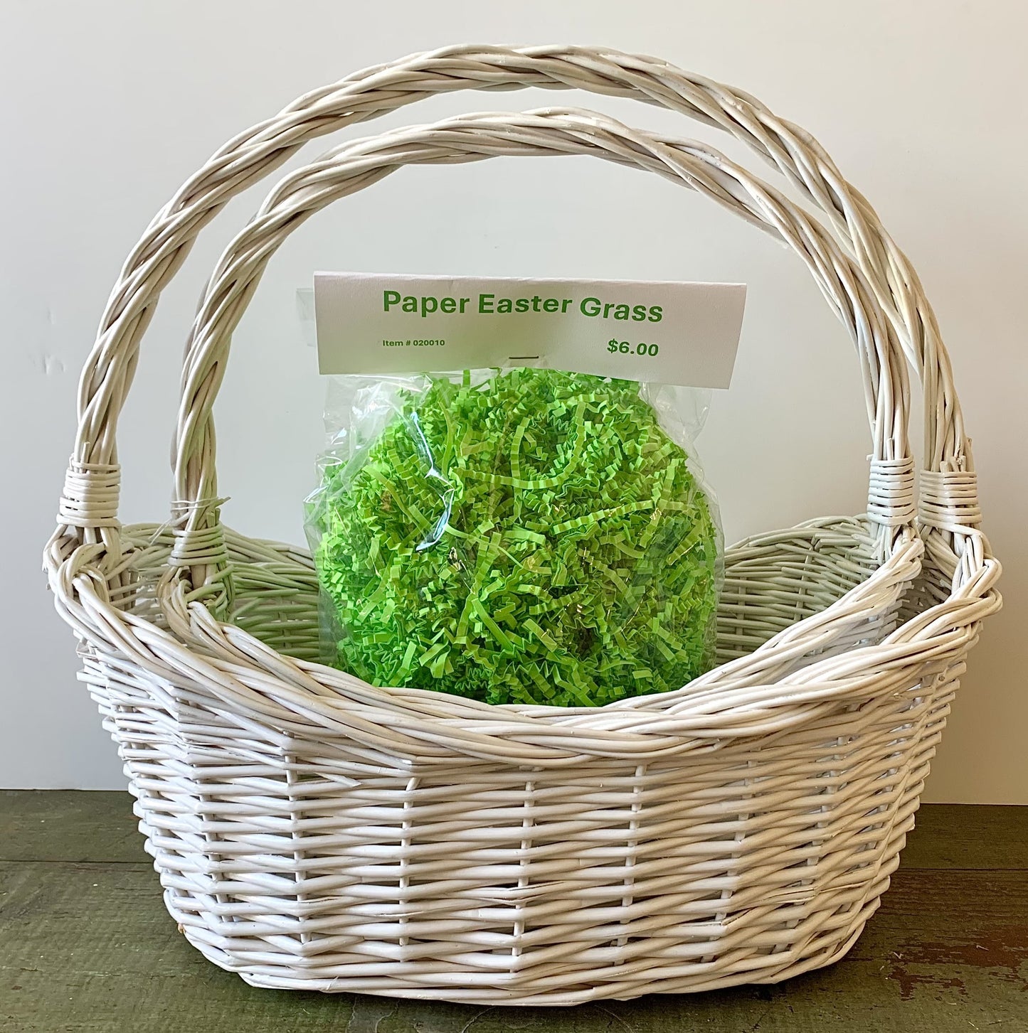 Basket Oval Willow White Sm