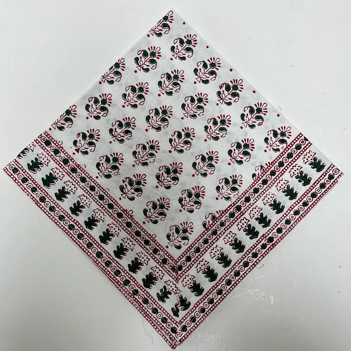 Napkins Alwar Green and Red set of 4