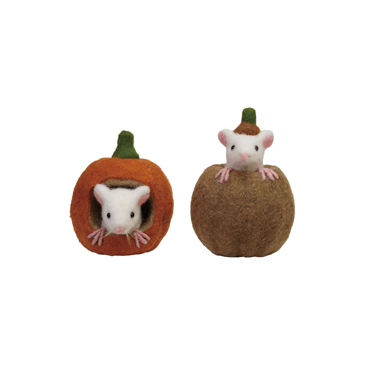 Felt Pumpkin with Mouse