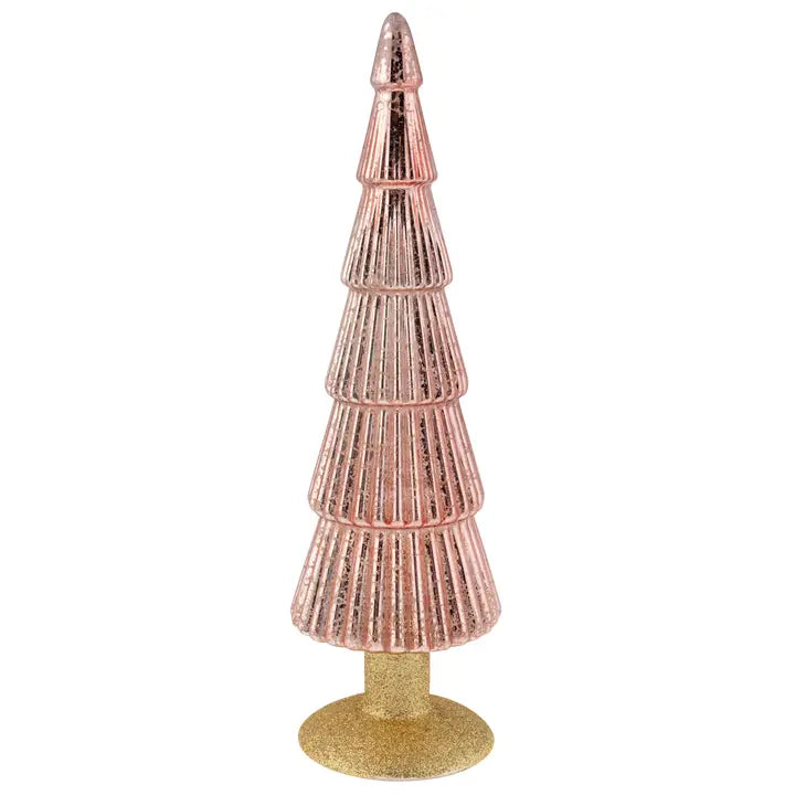Fluted Mercury Glass Tree Pink