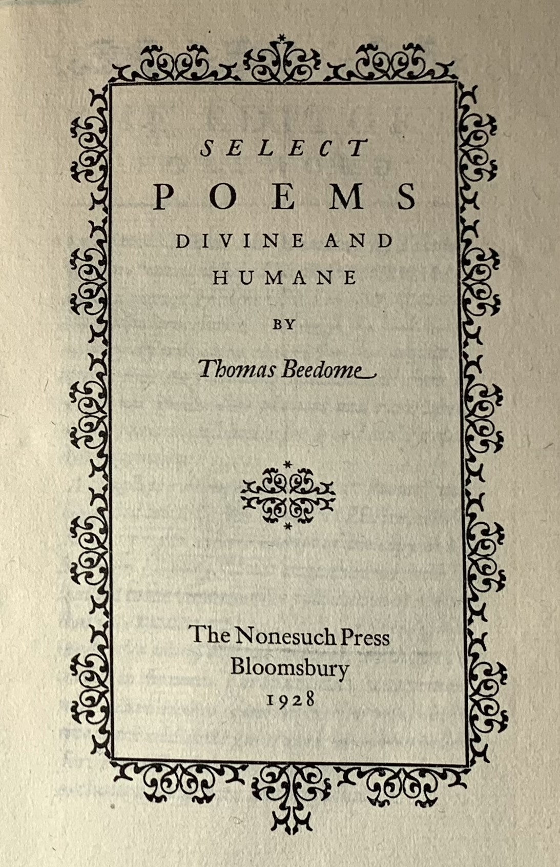 Select Poems Divine and Humane