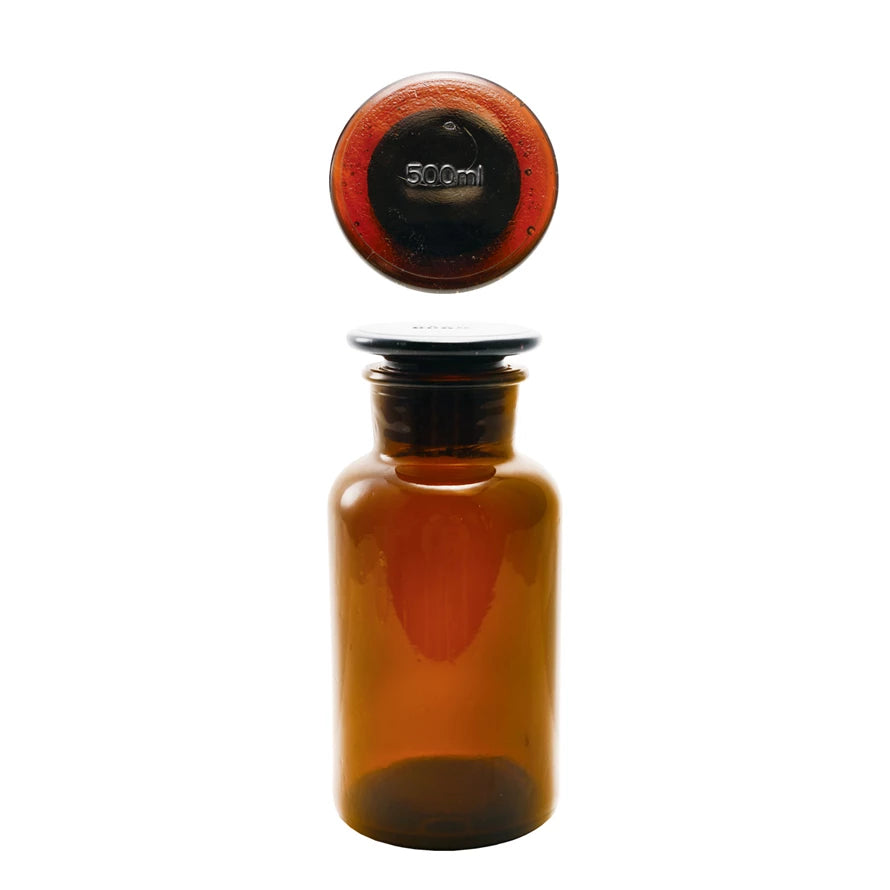 Glass Bottle with Stopper Brown 16 oz.