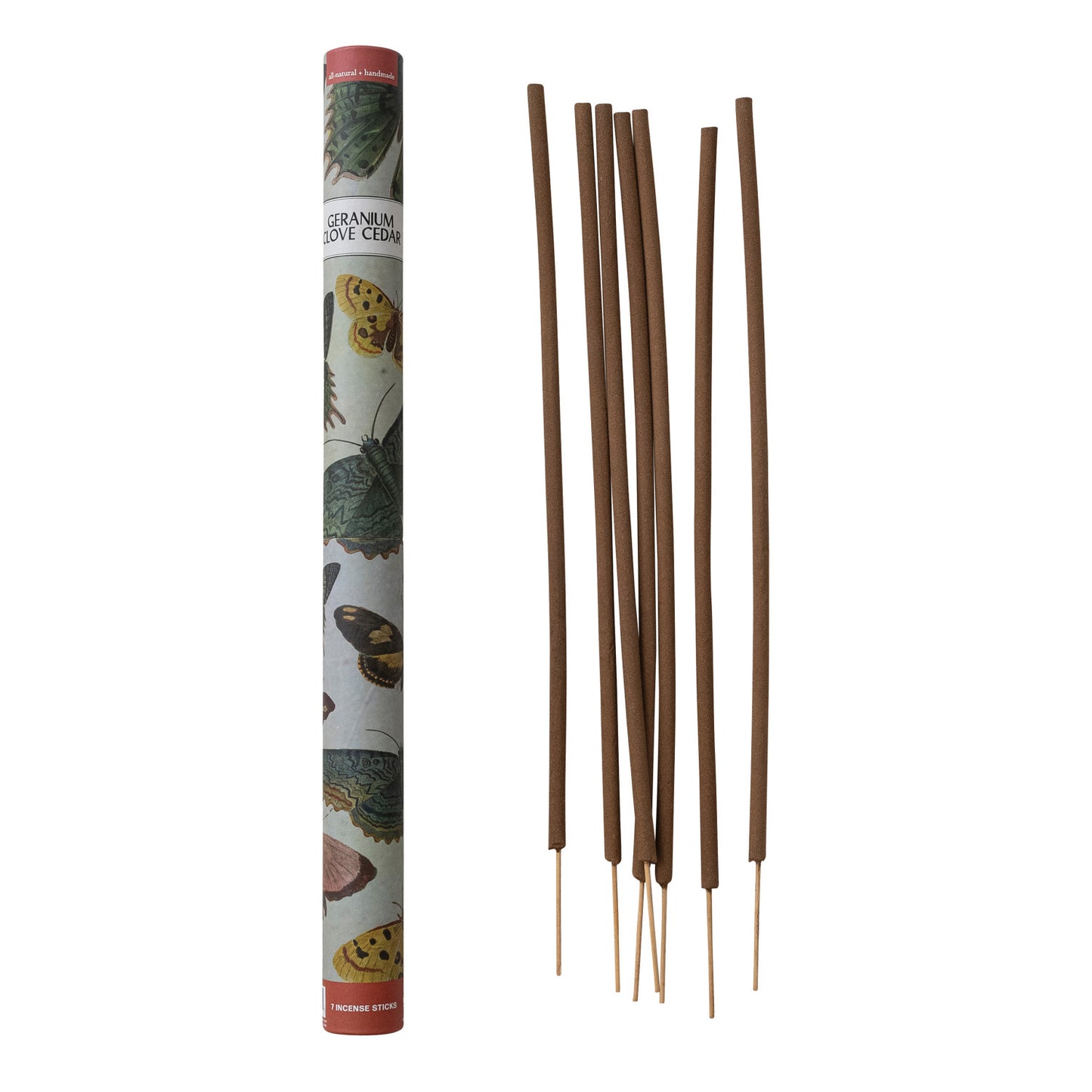 Handmade Geranium Clove & Cedar Scented Outdoor Incense Sticks