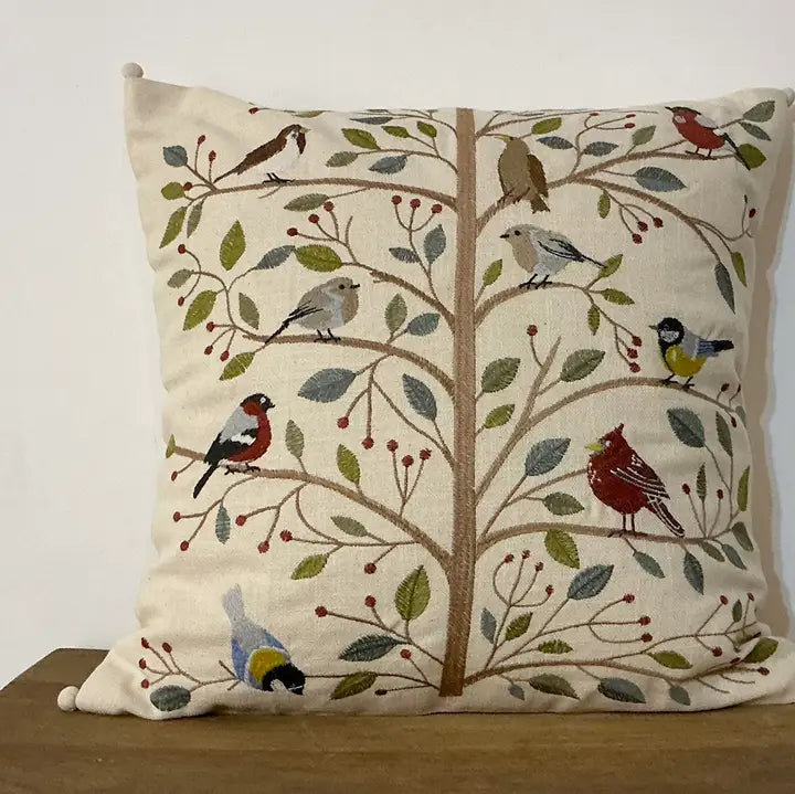 Pillow Applique/Embo 18" Winter Birds
