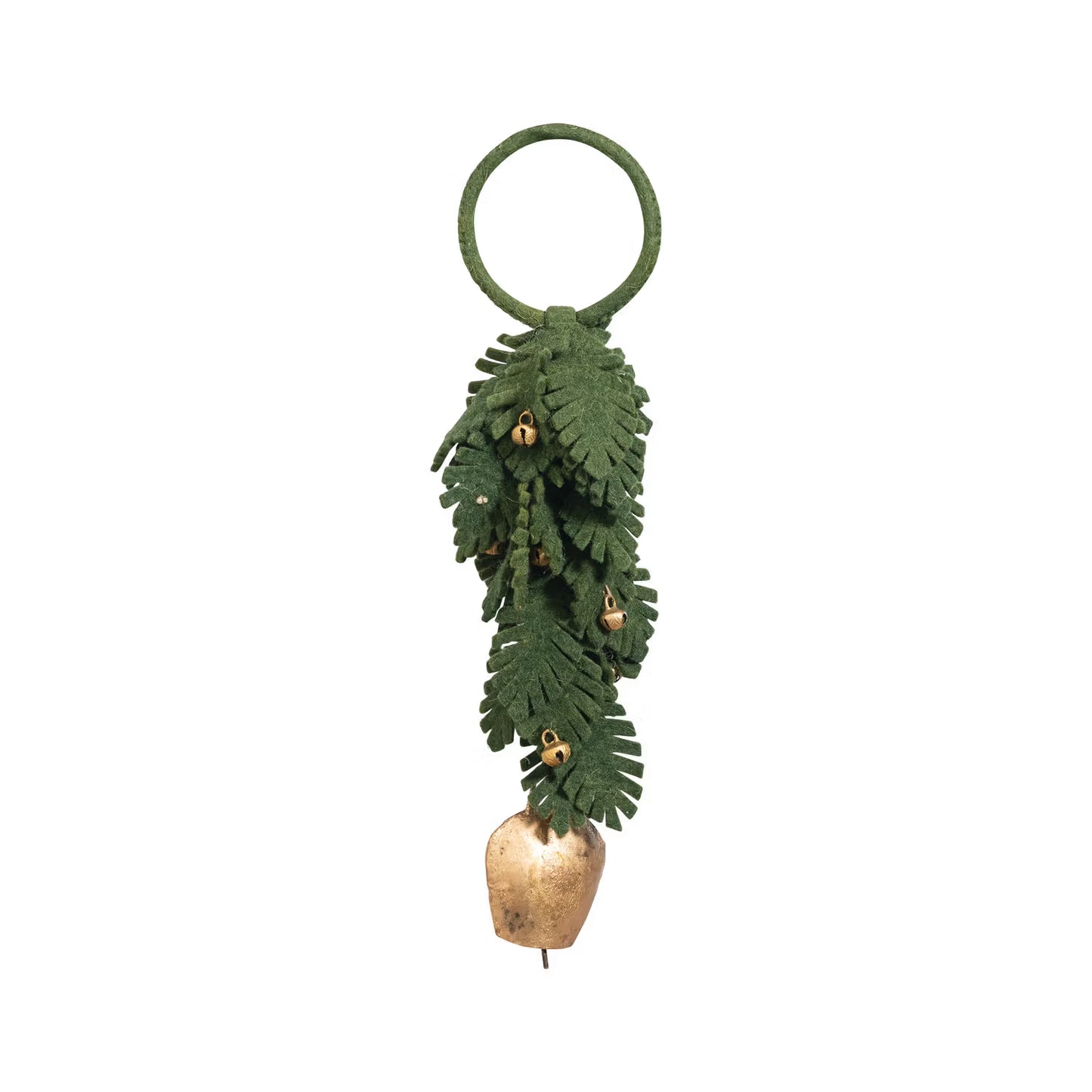 Wool Felt Leaves Door Hanger with Metal Bells