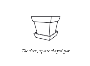 Gaia Grey Small Square Pot with tray